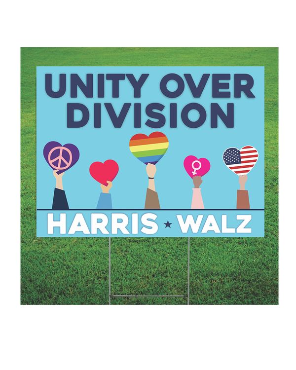 Kamala Harris Walz Yard Sign Made in USA Size Large With Stake YS35