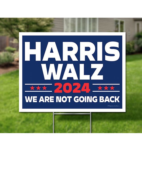 Kamala Harris Walz Yard Sign Made in USA Size Large With Stake YS27