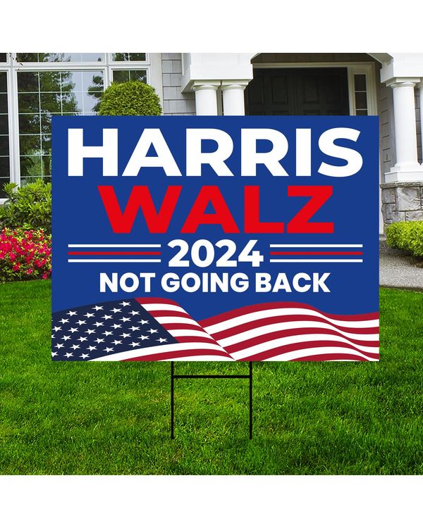 Kamala Harris Walz Yard Sign Made in USA Size Large With Stake YS60