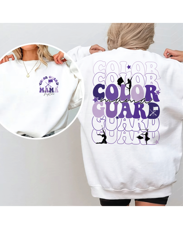 Color Guard Mama Sweatshirt, Color Guard Sweatshirt, Color Guard Gift,  Purple Color Guard Senior Gift, Girls Coach Gifts Shirt, Personalized Shirt