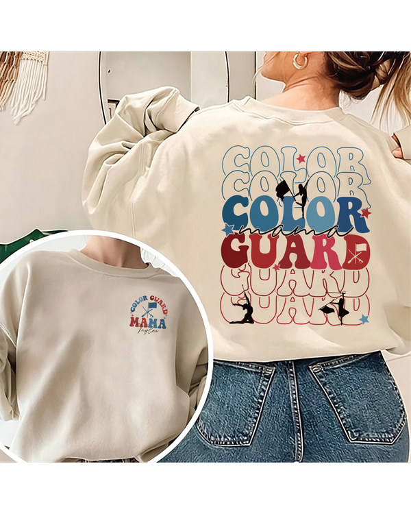 Color Guard Mama Navy Maroon Sweatshirt, Color Guard Sweatshirt, Color Guard Gift, Color Guard Senior Gift, Girls Coach Gifts Shirt, Personalized Shirt