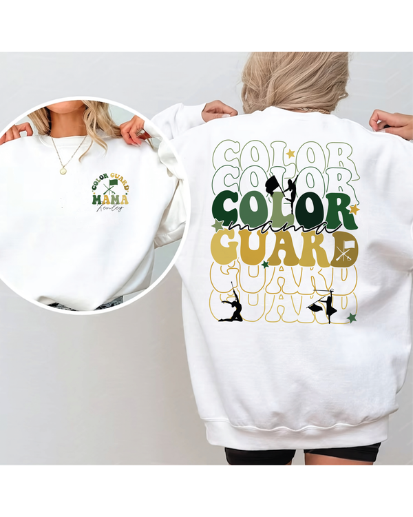 Color Guard Mama Darkgreen & Gold Sweatshirt, Color Guard Sweatshirt, Color Guard Gift, Color Guard Senior Gift, Girls Coach Gifts Shirt, Personalized Shirt
