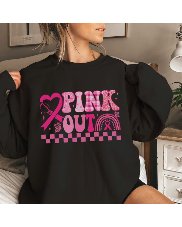 Pink Out For Breast Cancer Awareness Sweatshirt, Breast Cancer Shirt, Breast Cancer Football, Shirt For Breast Cancer Warrior, Pink Ribbon
