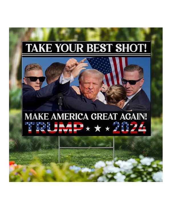 Trump 2024 Yard Sign Made in USA Size Large With Stake YS92