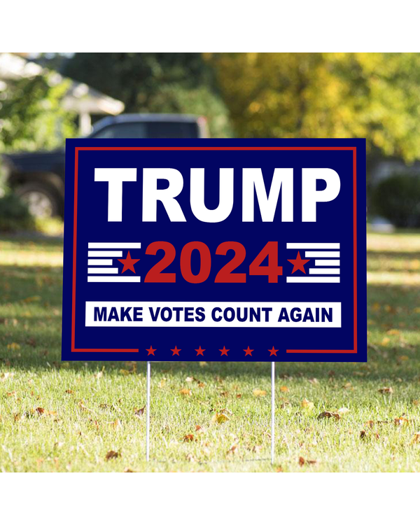Trump 2024 Yard Sign Made in USA Size Large With Stake YS94