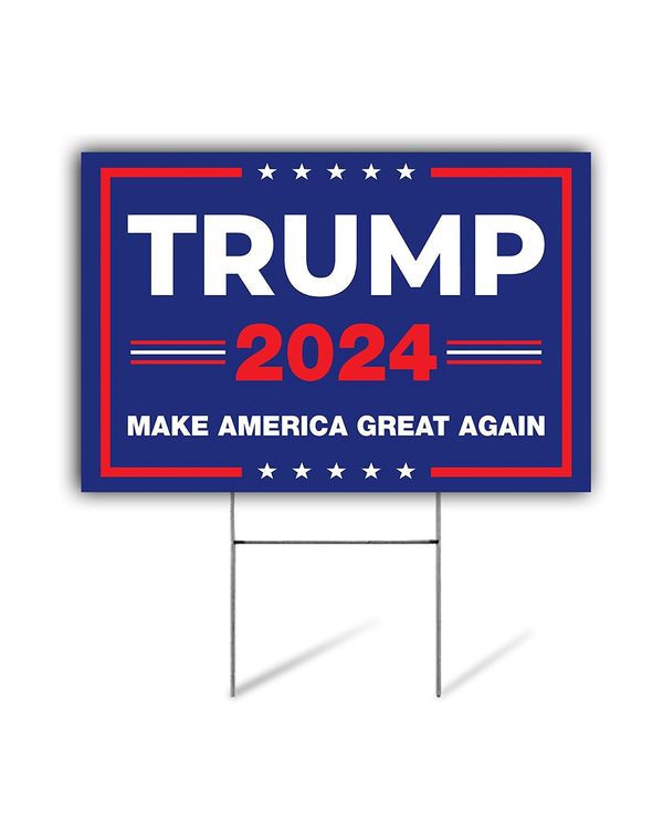 Trump 2024 Yard Sign Made in USA Size Large With Stake YS97