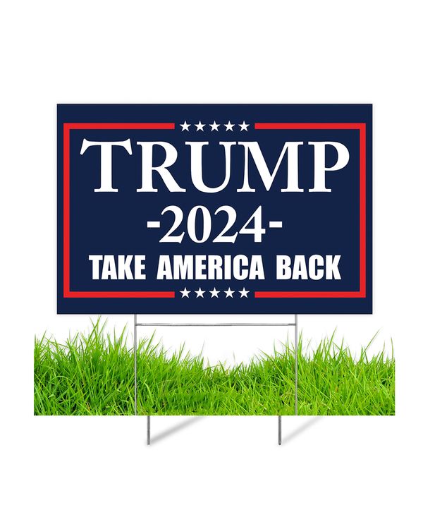 Trump 2024 Yard Sign Made in USA Size Large With Stake YS98