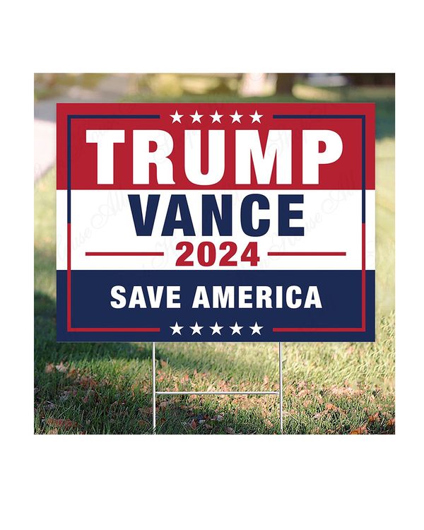 Trump Vance 2024 Yard Sign Made in USA Size Large With Stake YS100