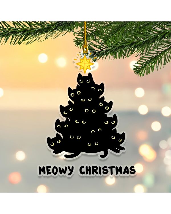 Meowy Christmas Arcylic Ornament - Gift For Christmas , Ornament Decor