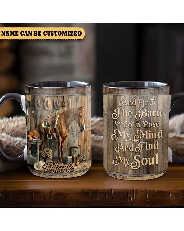 Personalized Horse And Into The Barn Accent Mug