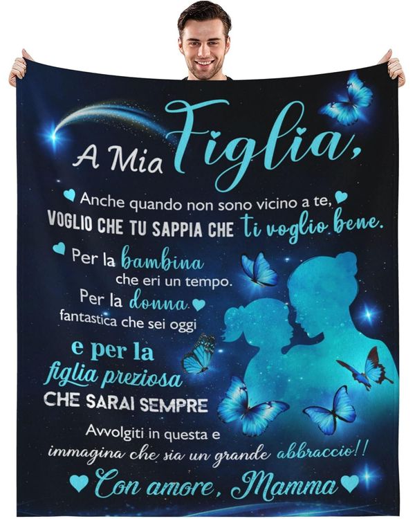 IT - Coperta A Mia Figlia Anche quando non sono vicino a te Con amore Mamma