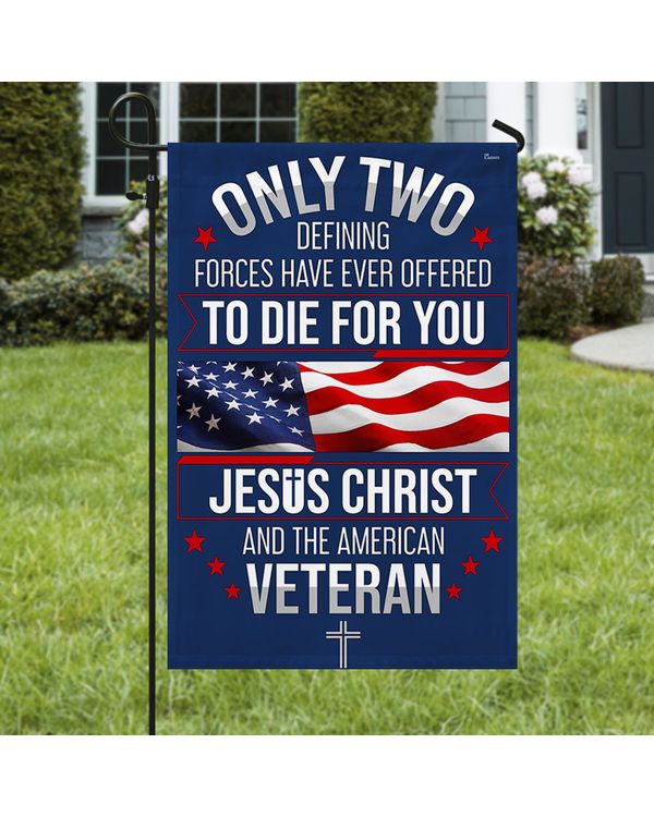 Jesus Christ And The American Veteran Flag