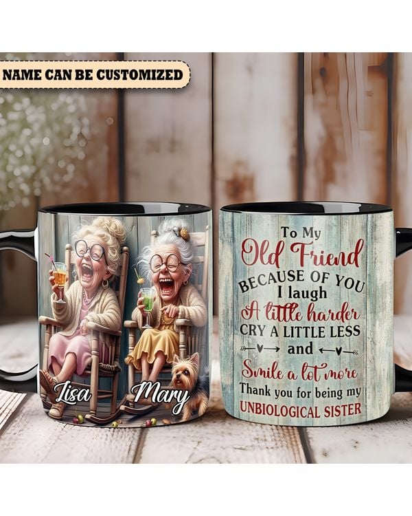 Personalized Old Friend  Accent Mug