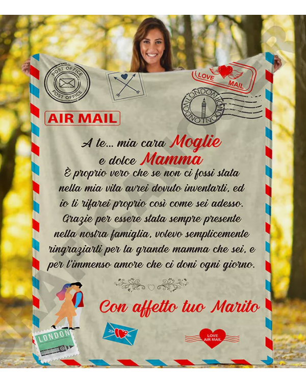 IT - Coperta A te mia cara Moglie e dolce Mamma Con affetto tuo Marito