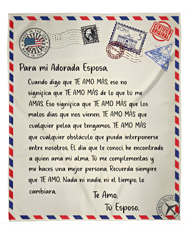 ES - MANTA PARA MI ADORADA ESPOSA CUANDO DIGO QUE TE AMO MAS ESO NO TE AMO TU ESPOSO
