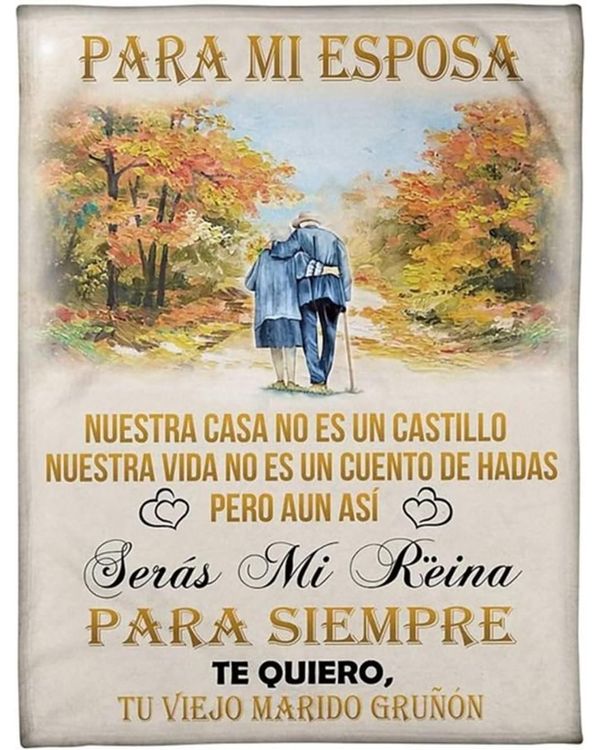 ES - MANTA PARA MI EPOSA NUESTRA CASA NO ES UN CASTILO TE QUIERO TU VIEJO MARIDO GRUNON