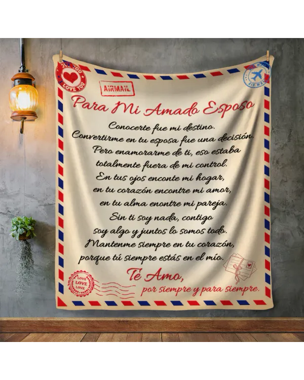 ES - MANTA PARA MI AMADO ESPOSA CONOCERTE FUE MI DESTINO TE AMO POR SIEMPRE Y PARA SIEMPRE