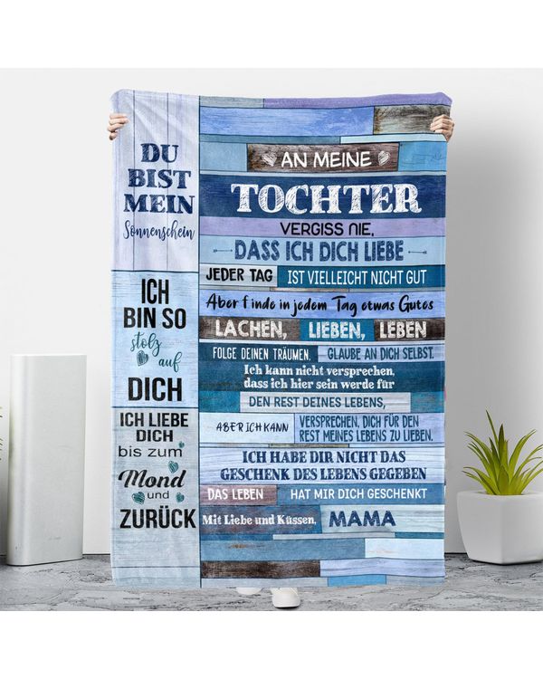 Decke von Mutter zu Tochter - "Blautöne" s09sp09