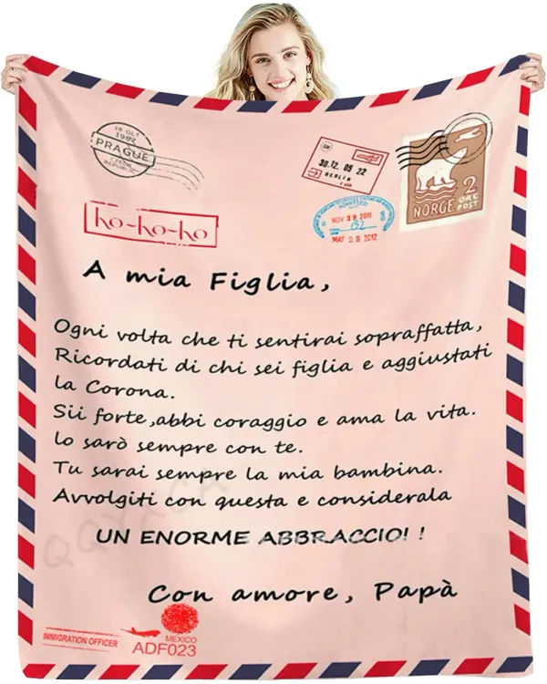 IT - Coperta A mia Figlia Ogni volta che ti sentirai sopraffatta Con amore Papà