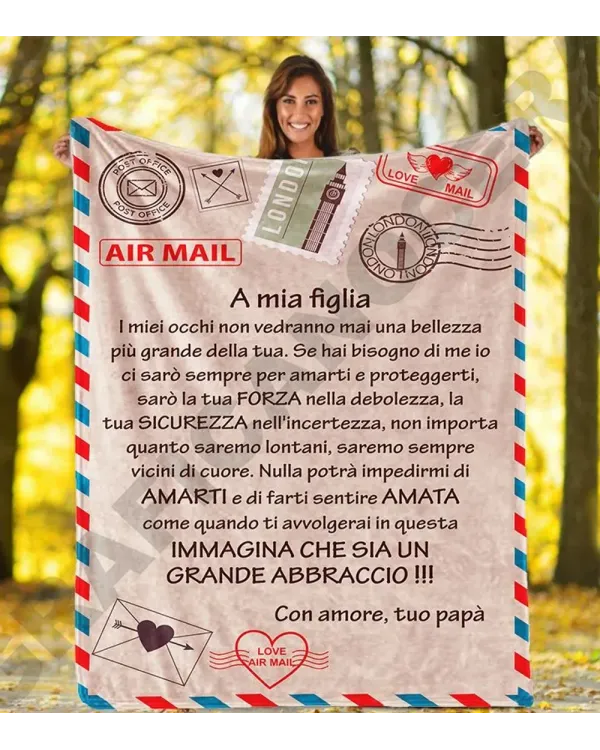 IT - Coperta A Mia Figlia I miei occhi non vedranno mai una bellezza Con amore tuo papà