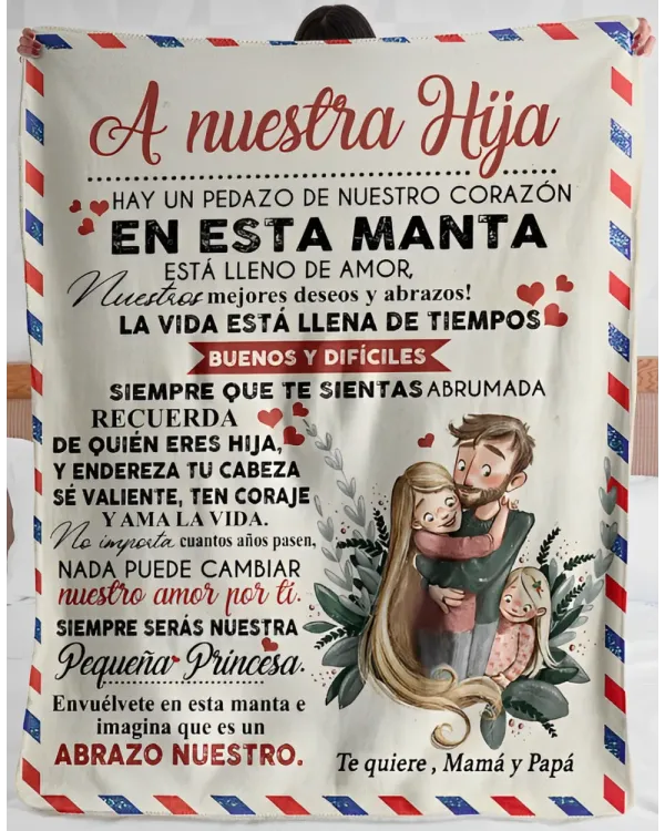 ES - MANTA A NUESTRA HIJA LA VIDA ESTA LLEN DE TIEMPOS TE QUIERE MAMA Y PAPA