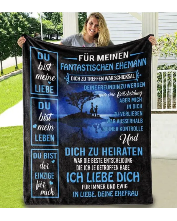 Decke von Frau zu Ehemann - Ich liebe dich bis zum Mond und zurück