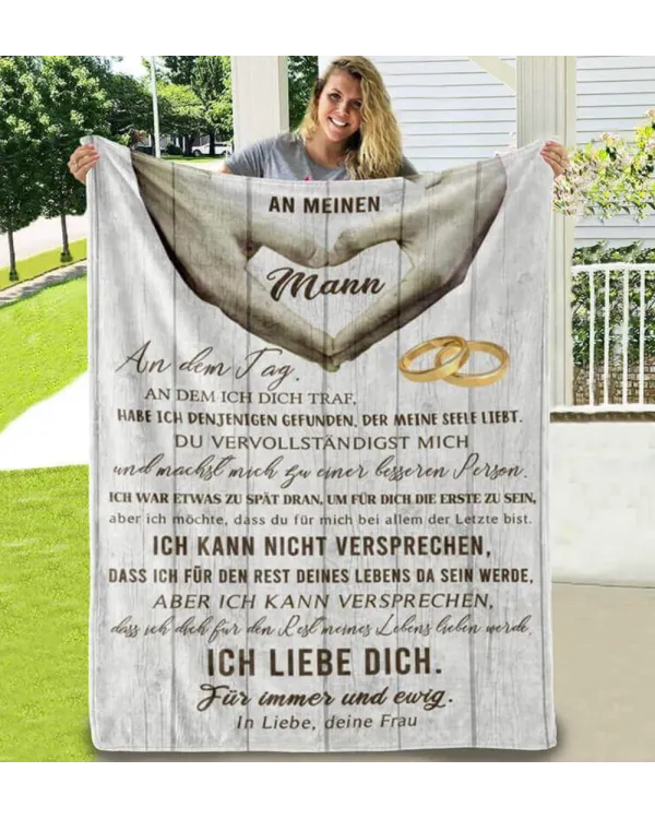 Decke von Frau zu Ehemann - Hand in Hand für immer