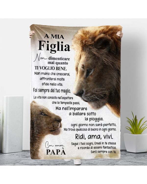 IT - Coperta A Mia Figlia Non dimenticare mai quanto ti voglio bene Con amore Papà