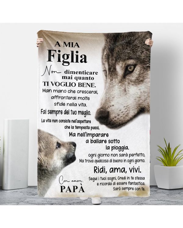 IT - Coperta Papà A Mia Figlia Non dimenticare mai quanto ti voglio bene