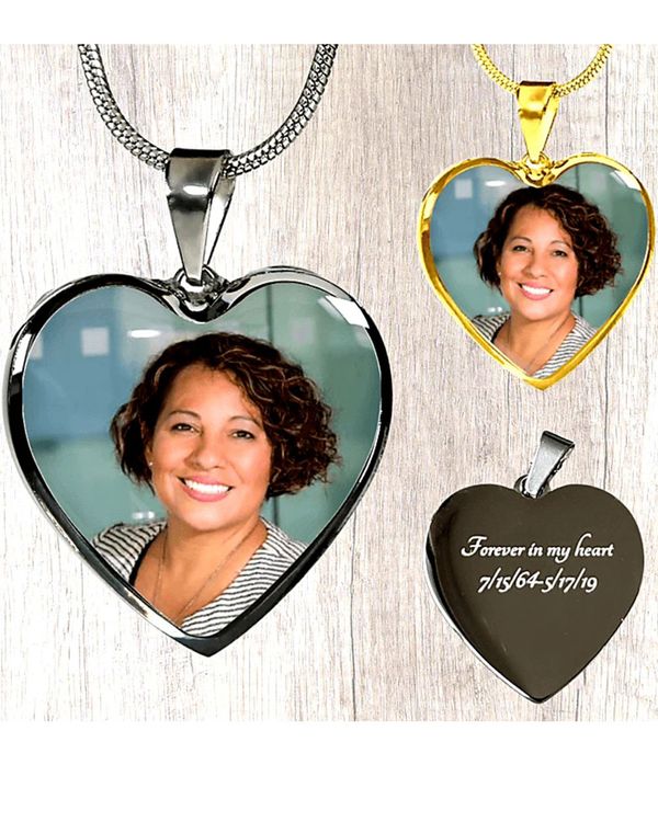 Personalized Photo Memorial Necklace Heart Engraved N1055