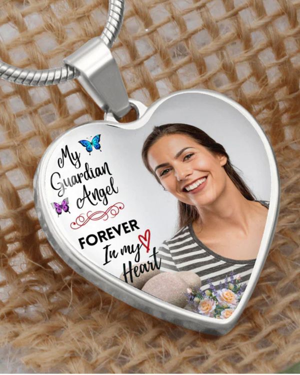 Personalized Photo Memorial Necklace Heart Engraved N1056
