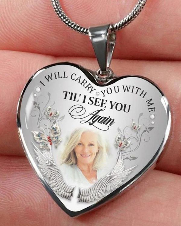 Personalized Photo Memorial Necklace Heart Engraved N1057