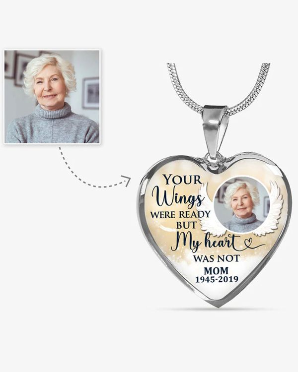 Personalized Photo Memorial Necklace Heart Engraved N1059