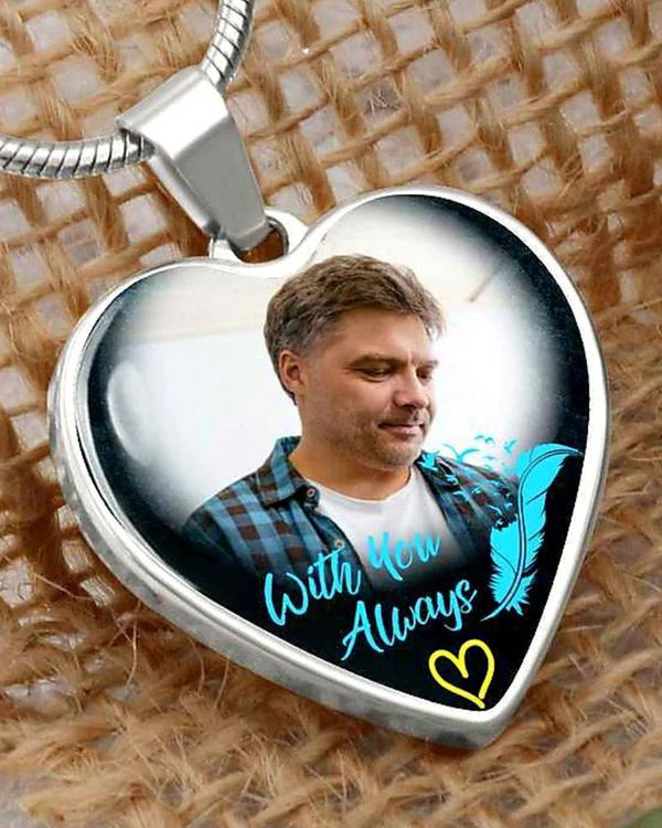 Personalized Photo Memorial Necklace Heart Engraved N1075