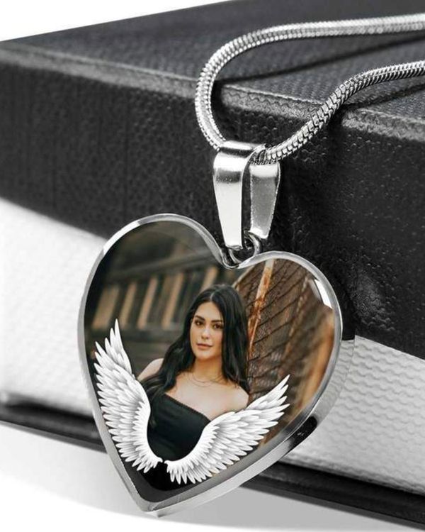 Personalized Photo Memorial Necklace Heart Engraved N1077