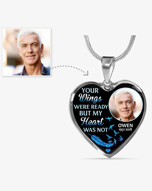 Personalized Photo Memorial Necklace Heart Engraved N1080