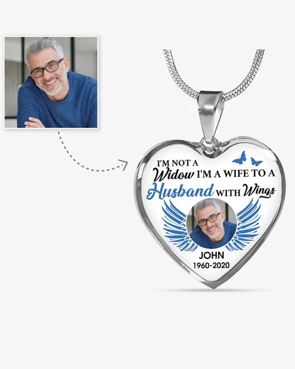 Personalized Photo Memorial Necklace Heart Engraved N1081