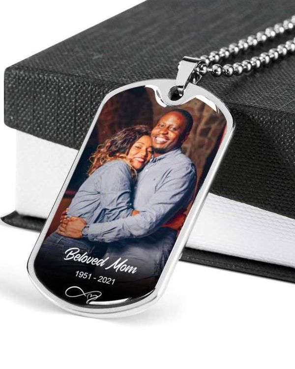 Personalized Photo Memorial Necklace Dog Tag Engraved N1063