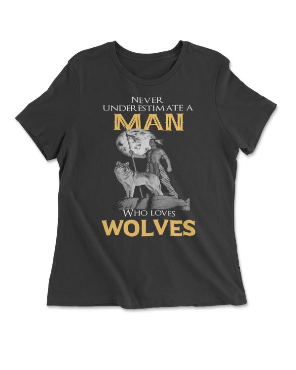 Native american American Indian Warrior  Underestimate A Man Love Wolves