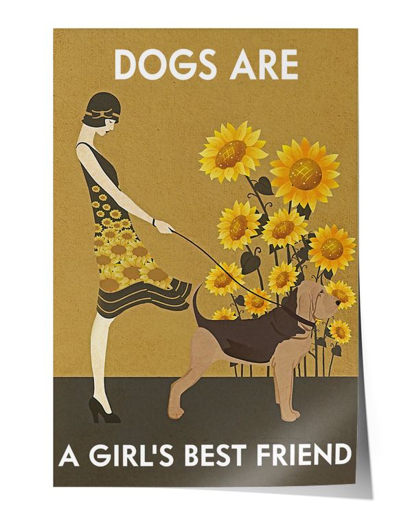 Dogs are a girl's best friend Wall Decor Artwork Print Poster Wall Art Print Home Decor Vintage