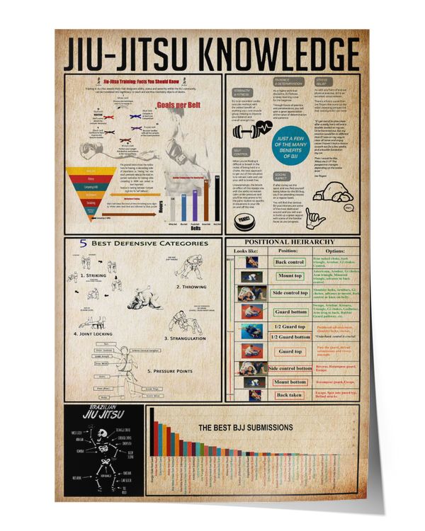 Jiu-Jitsu Knowledge Wall Decor Artwork Print Poster Wall Art Print Home Decor Vintage