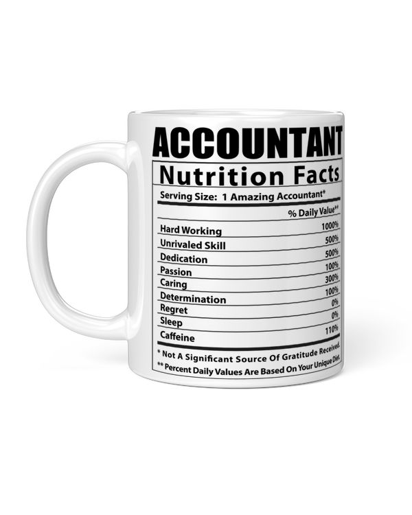 Funny Accountant Gifts Nutritional Facts