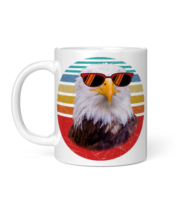Funny Eagle Animal Sunset Retro