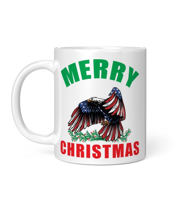 Funny Merry Christmas Eagle American Animal
