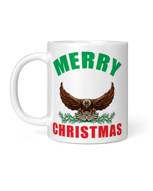 Funny Merry Christmas Eagle Flying Animal