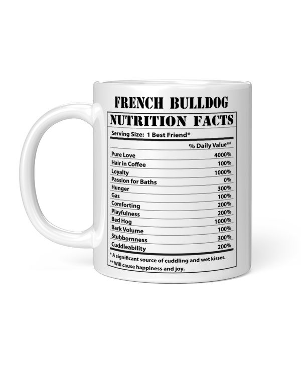 Funny French Bulldog Nutritional Facts Gift For Dog Mom And Dad