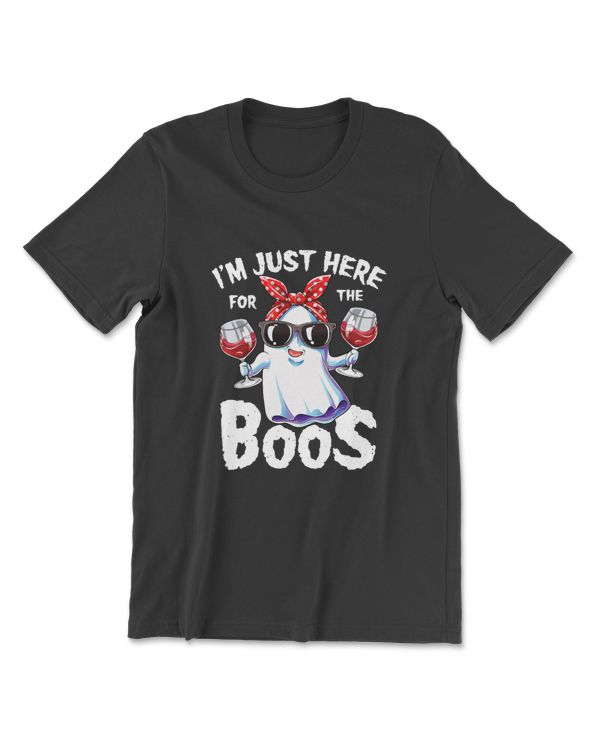 I'm Just Here For The Boos Funny Halloween Ghost Cute Women T-Shirt