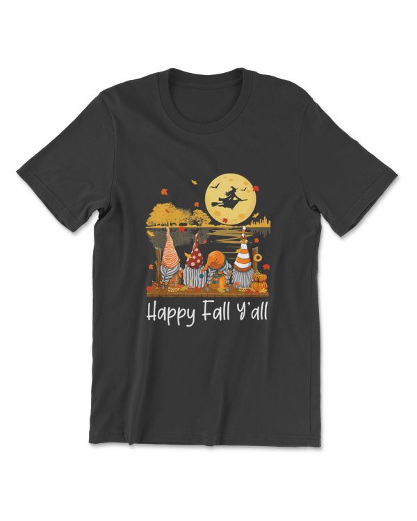 Happy Fall Y'all Gnome Friend Pumpkin Funny Autumn Gnomes T-Shirt