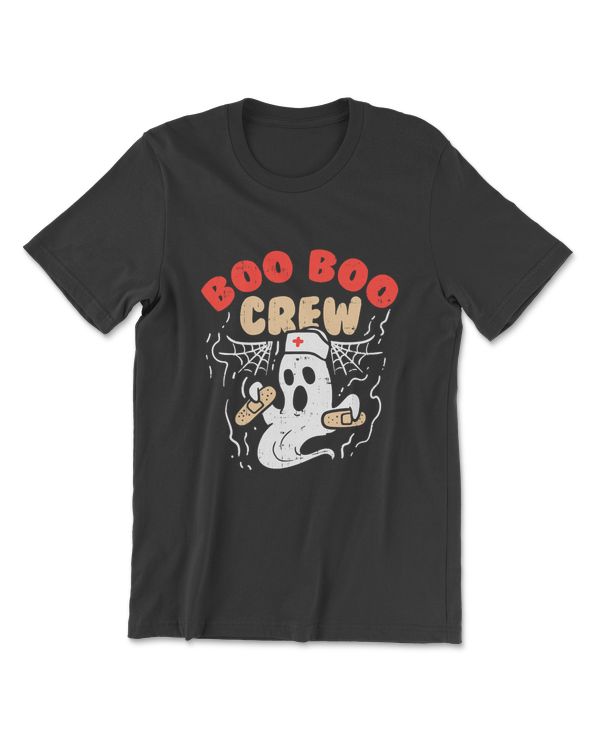 Womens Boo Boo Crew Ghost Web Funny Nurse Halloween Costume RN Gift T-Shirt