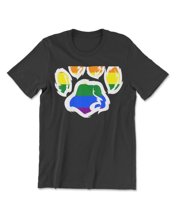 Furry Pride Rainbow Fursuit Dog Paw Print Lgbt